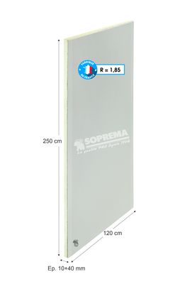 Doublage polyuréthane Haute Performance Epaisseur 10+40 mm  2.5 x 1.2 m SOPREMA®