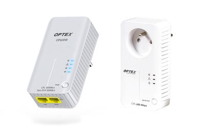 Pack de 2 prises CPL filaire + prise CPL wifi 600 Mbp/s OPTEX