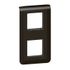 Plaque avec support 2 x 2 modules verticale finition noire mat Mosaic LEGRAND