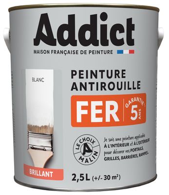 ADDICT Peinture FER Brillant blanc Ral 9016 2.5 L