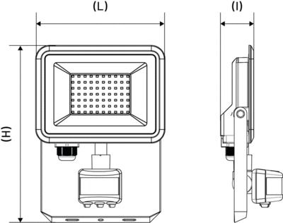 Projecteur LED extérieur à détecteur de mouvements 20W blanc neutre 2000 lumens IP44 noir - KREON ARLUX