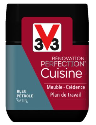 Peinture de rénovation cuisine finition satinée bleu pétrole 75 ml V33