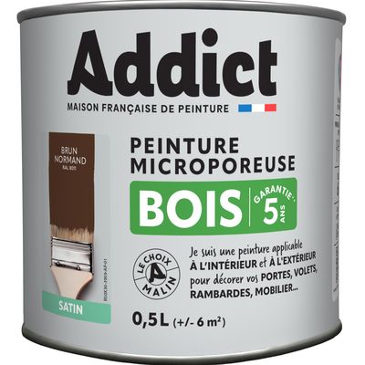 ADDICT Peinture Bois Satin 0.5 L brun Ral 8011