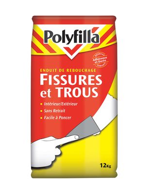 Enduit de rebouchage en poudre pour fissures et trous 12 kg POLYFILLA