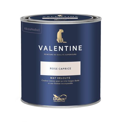 Peinture Valentine Mat Velouté Rose Caprice 0,5L - DULUX VALENTINE