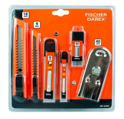 Kit de coupe cutters + gratte vitre + lames FISCHER DAREX