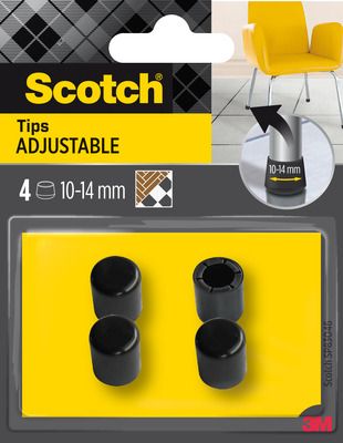 Embouts ajustables 10 à 14 mm noirs par 4 SCOTCH