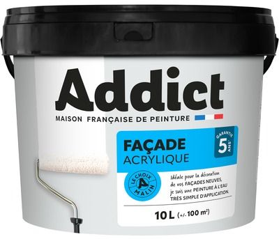 Peinture façade hydro acrylique ton pierre 10 l ADDICT