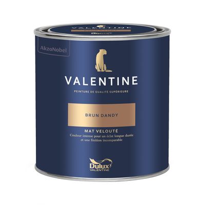 Peinture Valentine Mat Velouté Brun Dandy 0,5L - DULUX VALENTINE