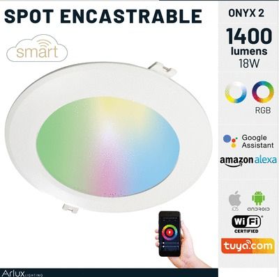 Spot encastrable ONYX RGBW smart 18 W ARLUX