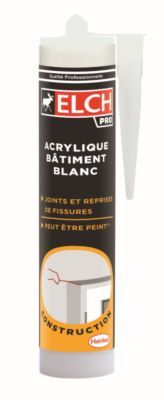 Mastic acrylique bâtiment blanc 300 ml ELCH PRO