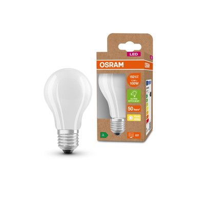 Ampoule LED Standard E27 Dépolie 7,2W=1521 lumens Blanc chaud Classe A OSRAM