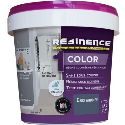 Résine colorée de rénovation gris ardoise 500 ml - RESINENCE