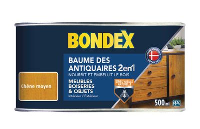 Bondex - Baume des Antiquaires Pâte - 0,5L - Chêne Moyen