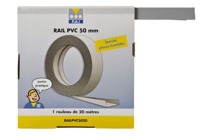 Rail PVC pour pied de cloison 50mm en rouleau de 20m PAI