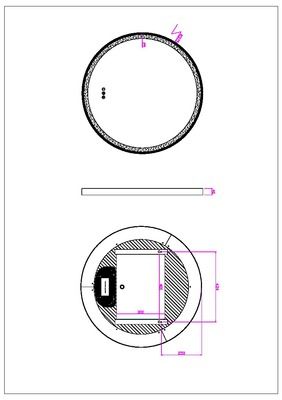 Miroir rond en bois lumineux D.75 cm Swann Wood MP GLASS