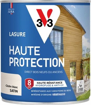 Lasure Haute Protection 8 ans satin cèdre blanc 0,75 L V33