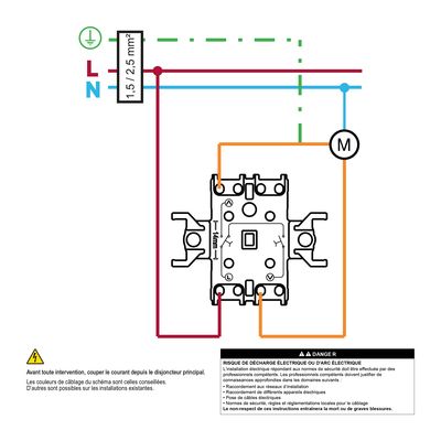 Interrupteur volet roulant 2 boutons blanc - Asfora SCHNEIDER ELECTRIC