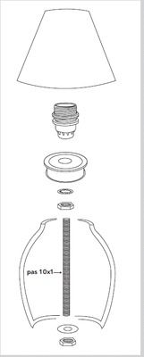 Tubulure acier pas de 10 longueur 250 mm TIBELEC