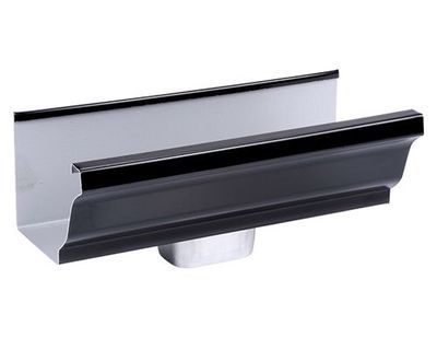 Coude frontal extérieur aluminium noir 60 x 80 mm pour gouttière SCOVER PLUS