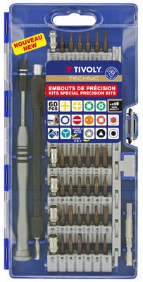 Tournevis avec 60 embouts précision