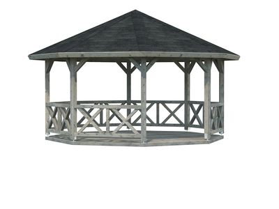 Kiosque bois Gris Betty 18m2 PALMAKO