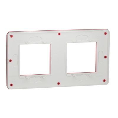 Plaque de finition 2 postes rouge/ blanc- Unica studio SCHNEIDER ELECTRIC