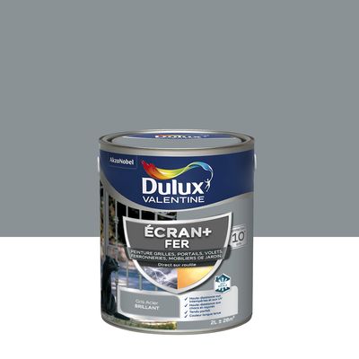 Peinture Ecran+ Fer  Brillant Gris Acier 2 L - DULUX VALENTINE