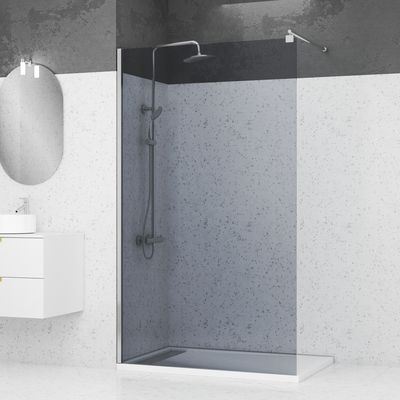 Paroi de douche Parma fumé 120 x 200 x 0,8 cm AURLANE