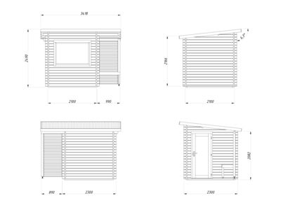 Sauna Sanna 4,1m2 épaisseur 44 mm Livraison incluse domicile  PALMAKO