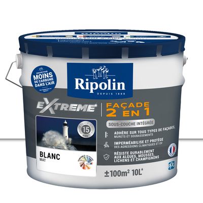 Peinture Façade-Mat-10L-Blanc - RIPOLIN