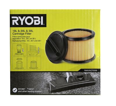 Filtre de rechange pour les aspirateurs d'atelier 18l, 20l et 30l RYOBI