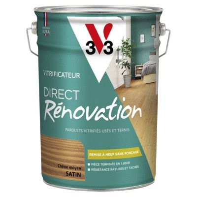 Vitrificateur Direct Rénovation chêne moyen satin 5 l - V33