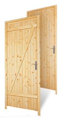 Porte intérieure de service sapin 200 x 80 cm poussant gauche