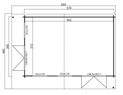 Abri de jardin bois DOMINICA 40 mm - 20,91 m²