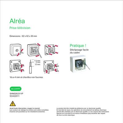 Prise antenne TV murale blanc - Alréa SCHNEIDER ELECTRIC