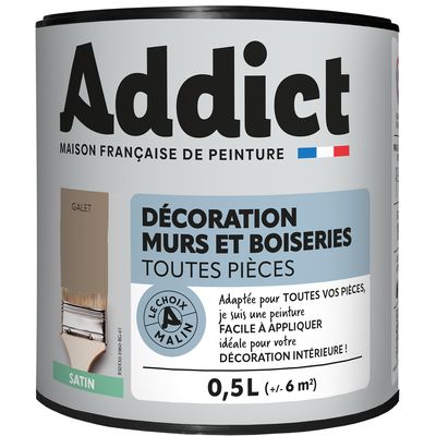 Peinture décoration Murs et Boiseries SATIN 0.5 L galet - ADDICT