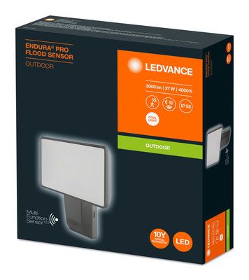 Projecteur LED extérieur détecteur de mouvements 30W blanc neutre IP55 3000 lumens gris - ENDURA FLOOD LEDVANCE