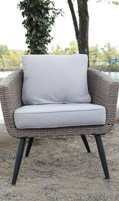 Salon de jardin détente Magnolia pour 5 personnes en aluminium et en rattan