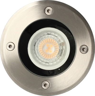 Spot extérieur encastrable LED Aluminium rond IP 67 Blanc chaud 380 lumens - ARLUX