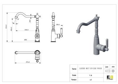 Robinet de cuisine Or Leeds - ESSEBAGNO