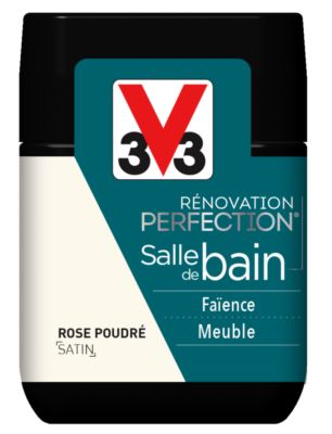 Peinture de rénovation pour salle de bains finition satinée rose poudré 75 ml V33