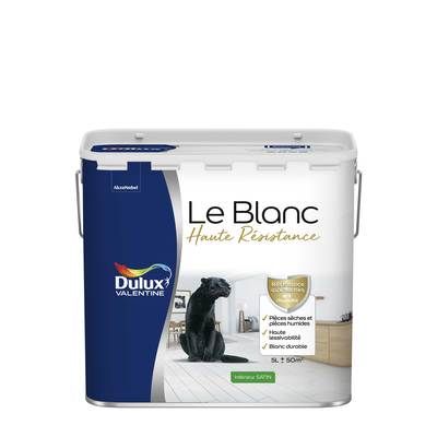 Peinture acrylique Haute Resistance Blanc satin 5 l - DULUX VALENTINE