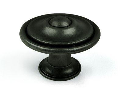 Bouton de meuble noir mat Lyonnais 26 mm diamètre 35 mm REI