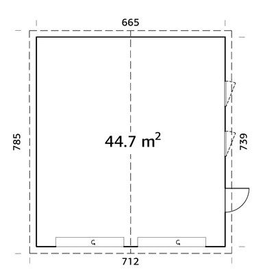 Garage bois Bois Naturel  Andre 44,7m2 PALMAKO Livraison incluse domicile