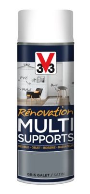 Aérosol de rénovation multisupports finition satinée gris galet 400 ml V33