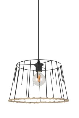 Suspension noir et naturel E27 60W Ø35 cm KILAU - COREP