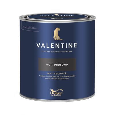 Peinture Valentine Mat Velouté Noir Profond 0,5L - DULUX VALENTINE