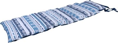 Coussin imperméable imprimé motif ETHNIC coloris bleu pour bain de soleil SADY'S TRADING