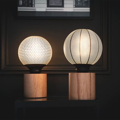 Lampe à poser cylindrique en bois E27 60W XANLITE